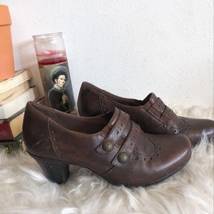 Cobb Hill Brown Leather Heeled Loafers 6 - Academia Office Schoolgirl